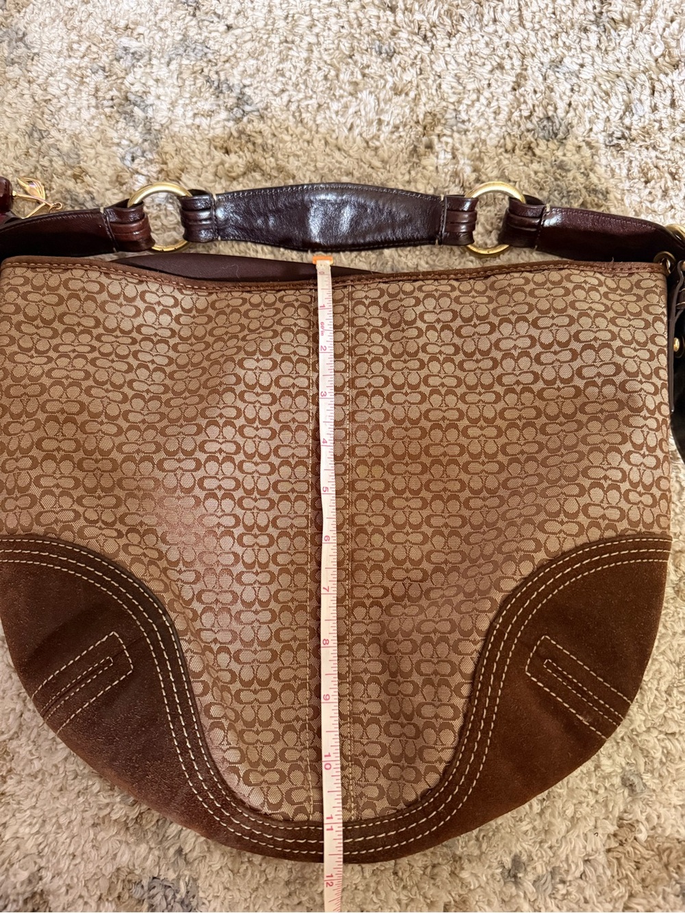 Coach Tan/Brown Signature Canvas Shoulder Bag - Picture 12 of 12